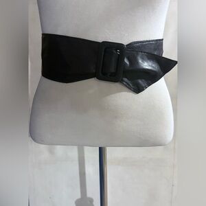 Adolf Black Leather Belt with Square Buckle